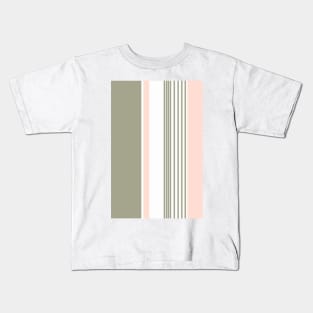 Color Block Stripes Peach and Green Kids T-Shirt